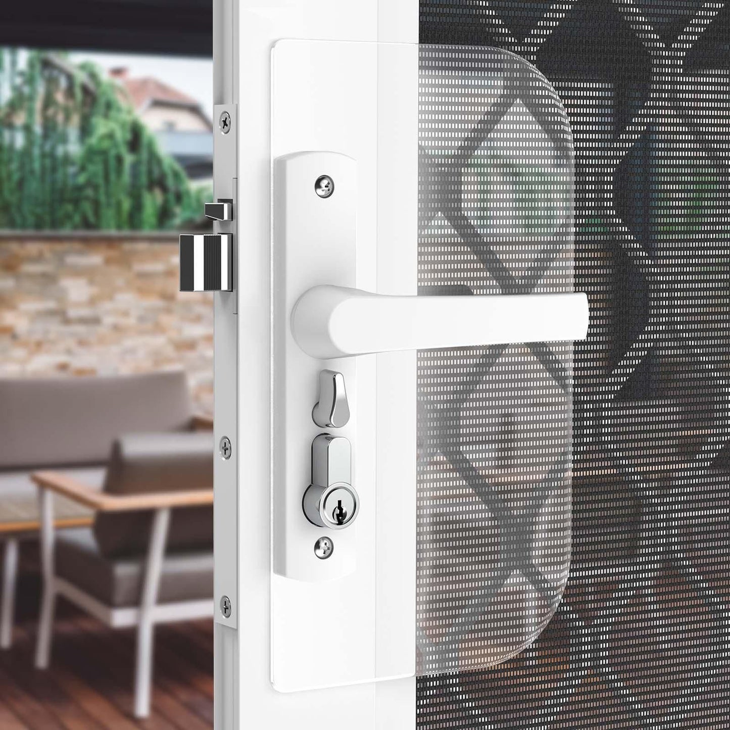 Rolltrak Hinged Screen Door Lock - 50mm - Keyed