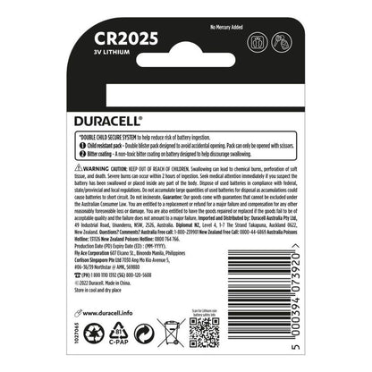 Duracell Specialty Lithium Coin - CR2025 - 3V - 4 Pack