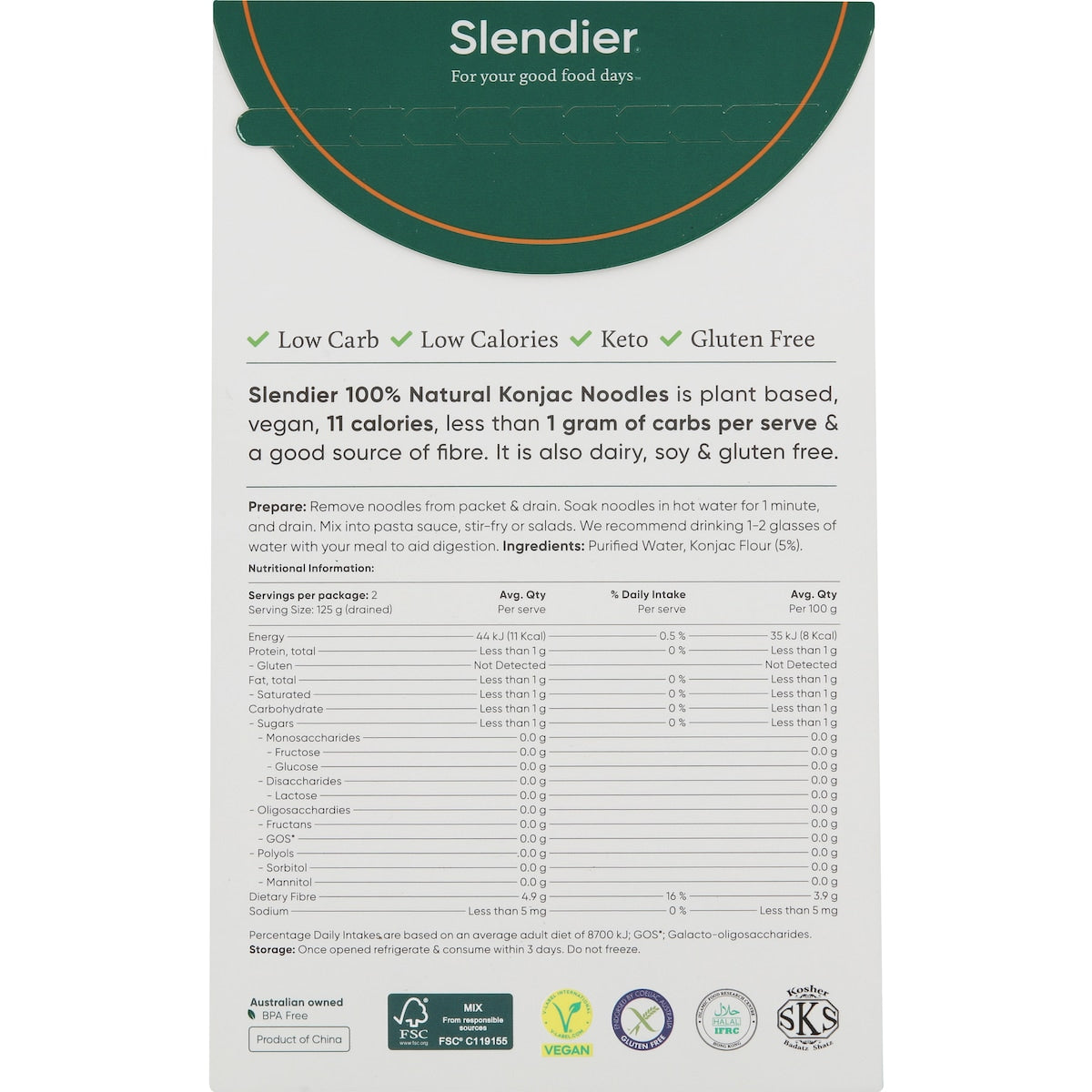 Slendier Konjac Noodle Style 400g