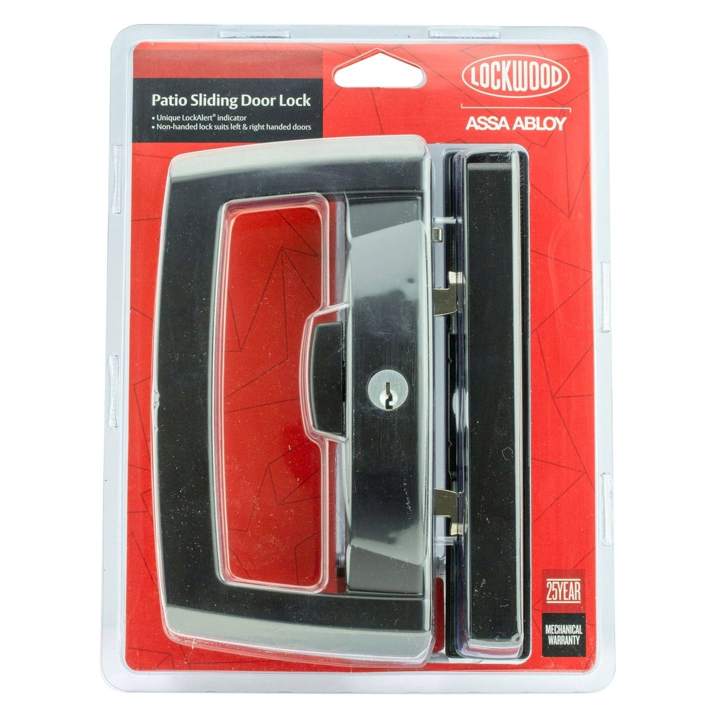 Lockwood Onyx Patio Sliding Door Lock - Black - 108 x 185mm