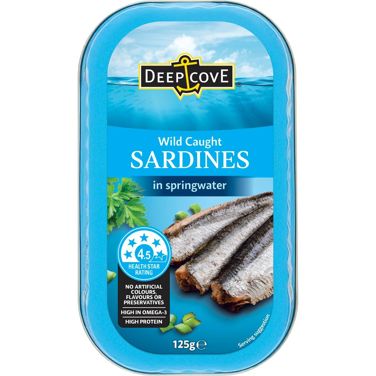 Deep Cove Sardines In Springwater 125g