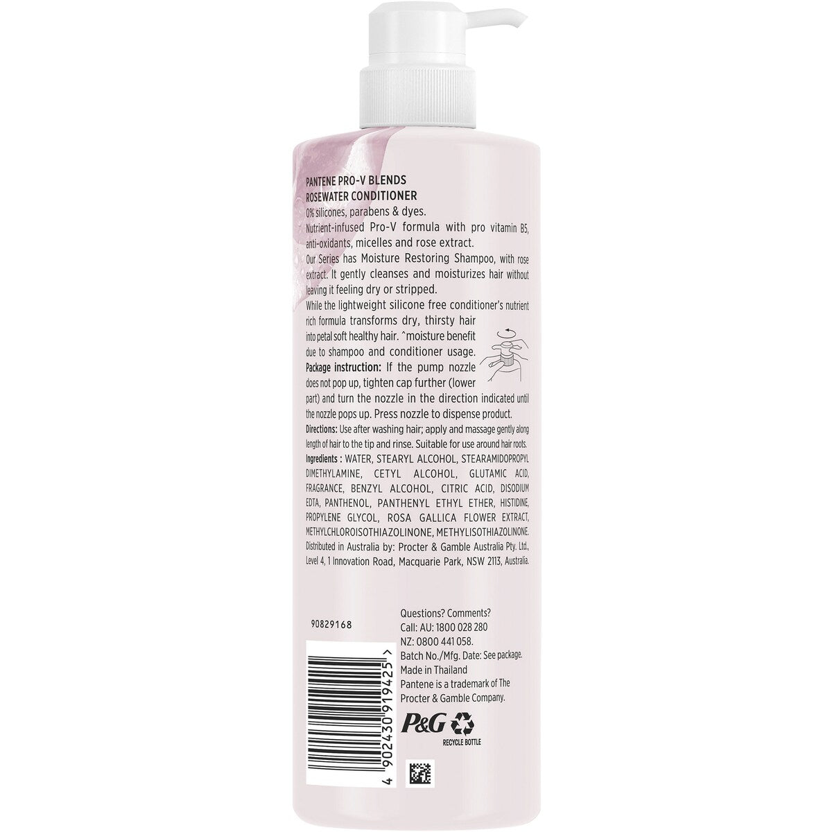 Pantene Micellar Rosewater Moisturising Conditioner 530mL