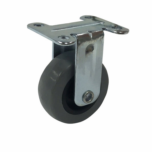 Easyroll 50mm Grey Rubber Fixed Plate Castor