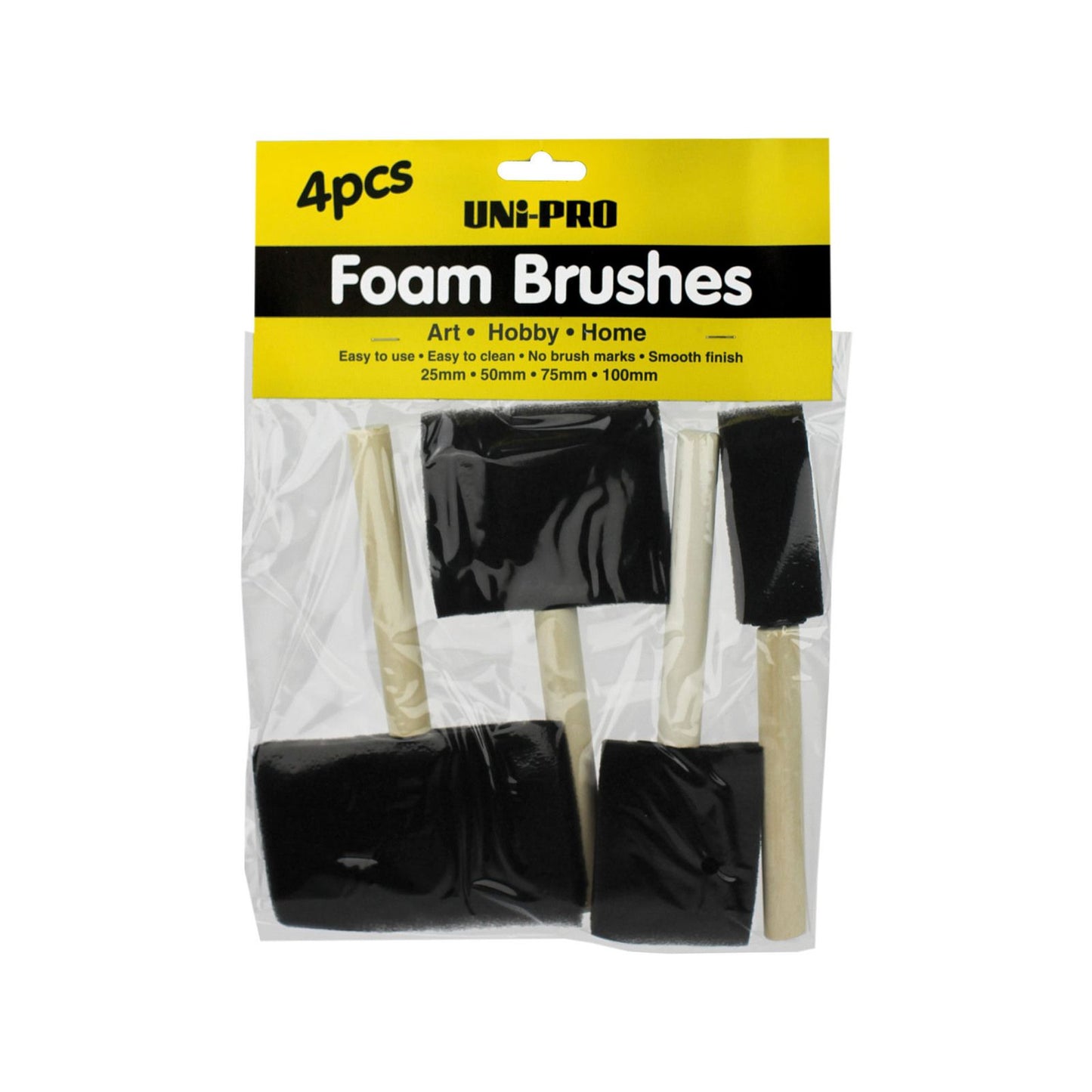 Uni Pro Foam Brush Set - 4 Pack