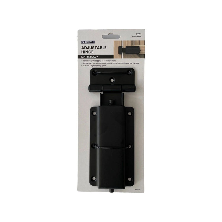 Zenith Adjustable Gate Hinge - 80 x 215mm - Matte Black