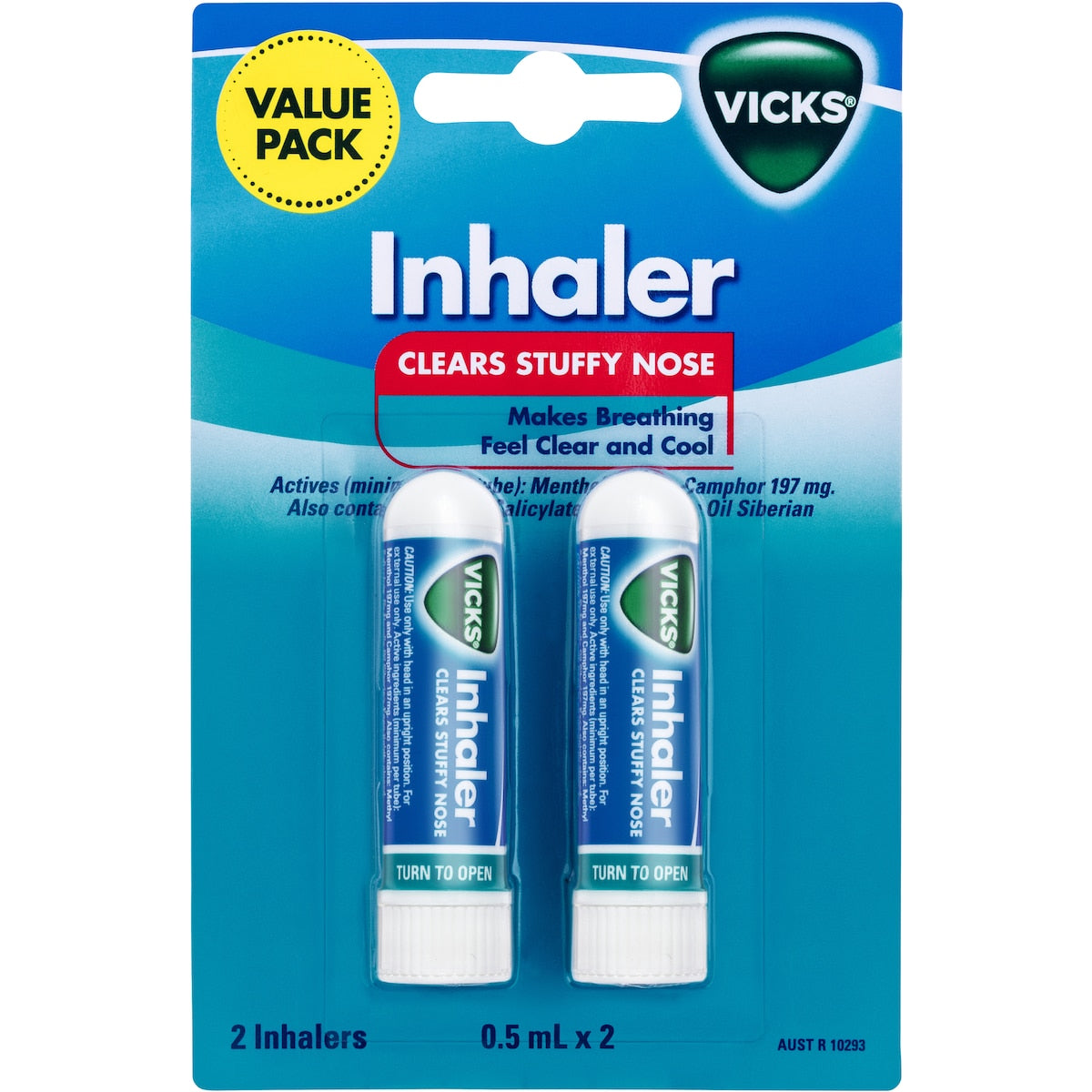 Vicks Nasal Decongestant Inhaler Twin 0.5ml X 2 Pack