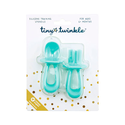 Tiny Twinkle Silicone Training Utensils Mint - 1 pack