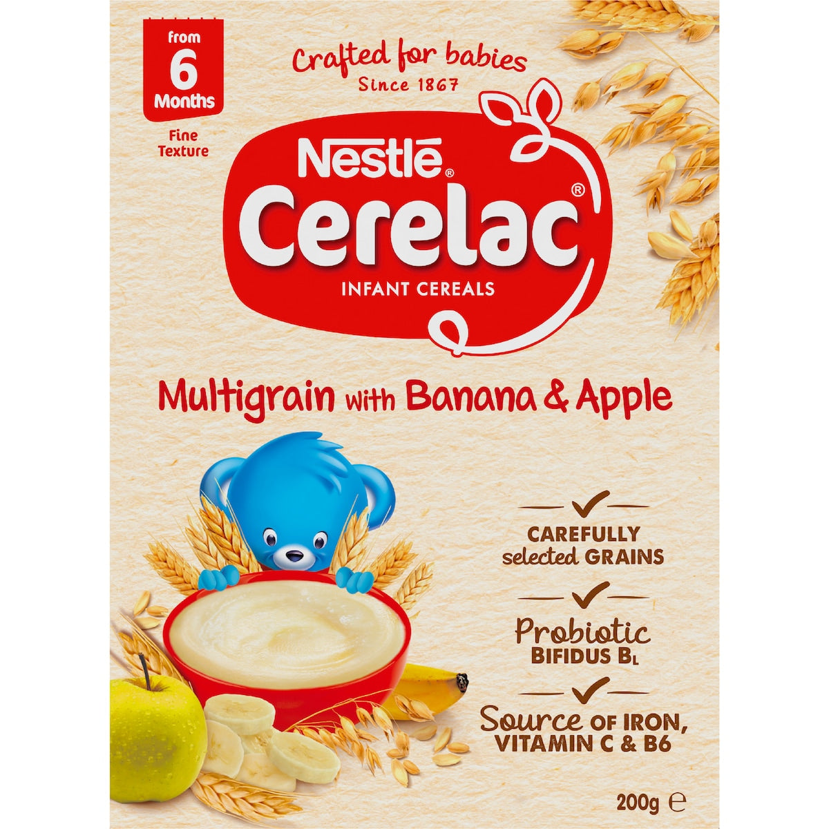 Nestle Cerelac Infant Cereal Multigrain With Banana & Apple 200g