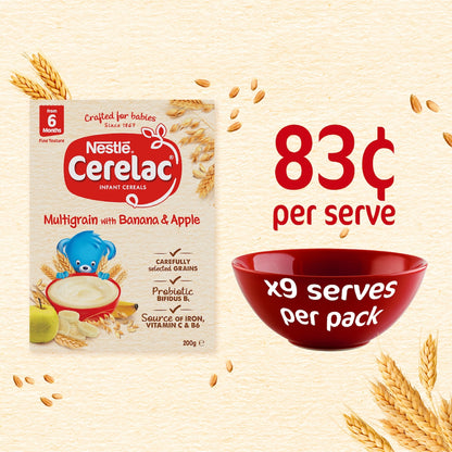 Nestle Cerelac Infant Cereal Multigrain With Banana & Apple 200g