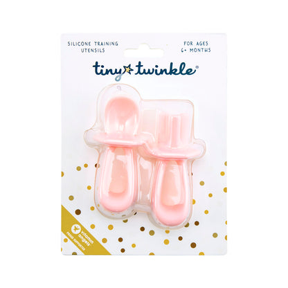 Tiny Twinkle Silicone Training Utensils Rose - 1 pack
