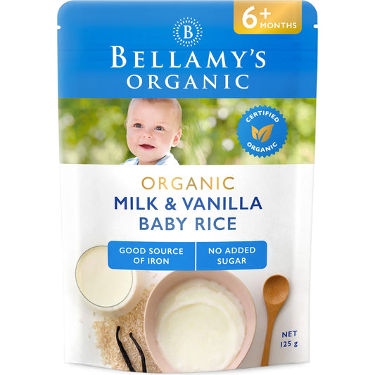 Bellamys Organic Milk & Vanilla Baby Rice 125g