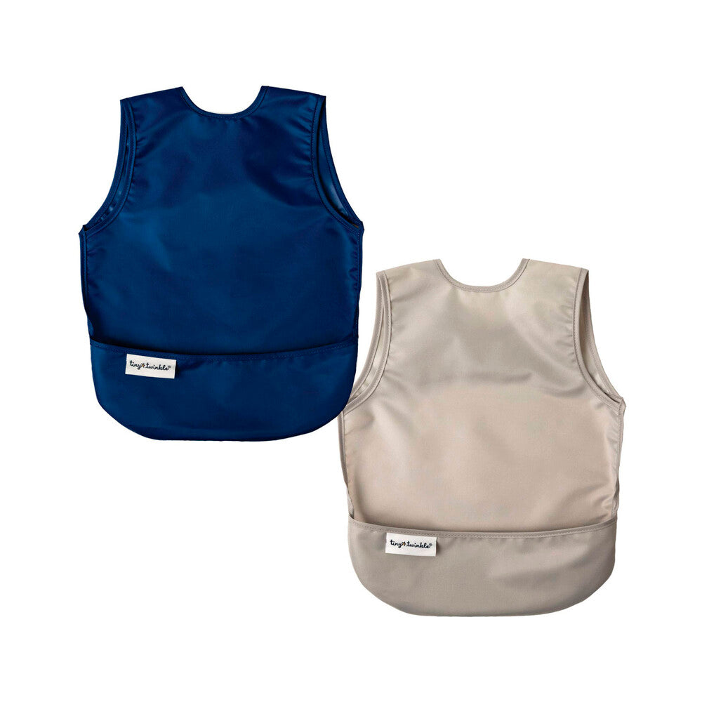 Tiny Twinkle Apron Bib Infant Grey Indigo - 2 pack