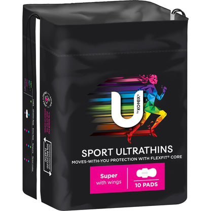 U By Kotex Sport Pads Super With Wings 10 Pack