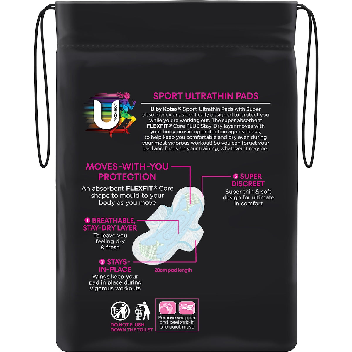 U By Kotex Sport Pads Super With Wings 10 Pack