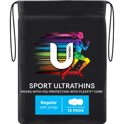 U By Kotex Sport Pads Regular With Wings 10 Pack