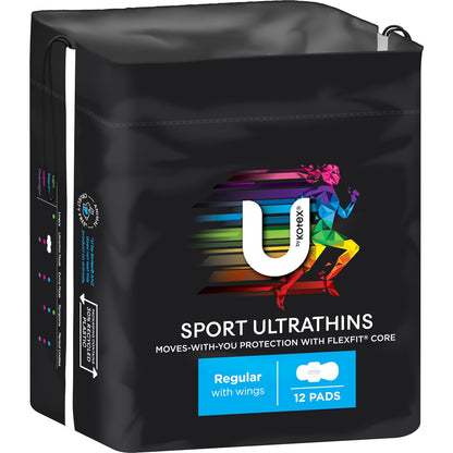U By Kotex Sport Pads Regular With Wings 10 Pack
