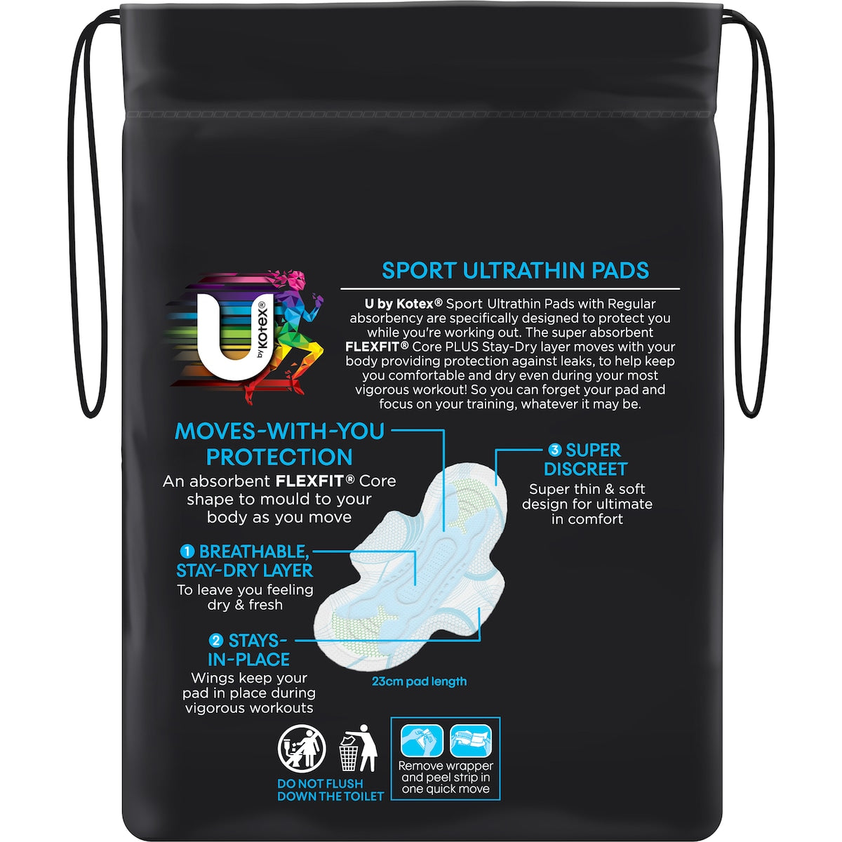 U By Kotex Sport Pads Regular With Wings 10 Pack