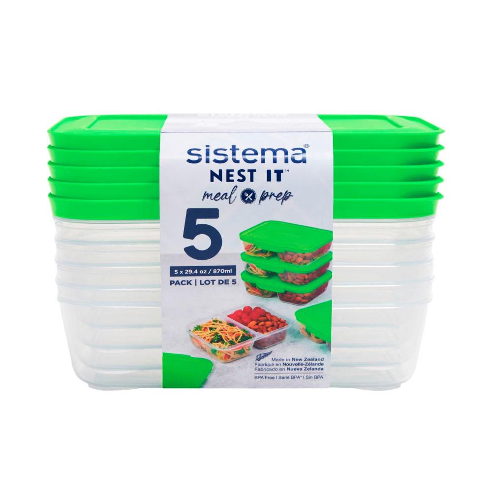 Sistema Nest It Meal Prep Containers 870ml - 5 Pack