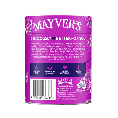 Mayvers Low Carb Collagen Protein Double Choc Fudge - 280g