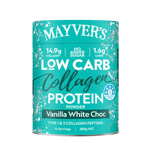 Mayvers Low Carb Collagen Protein Vanilla White Chocolate - 280g