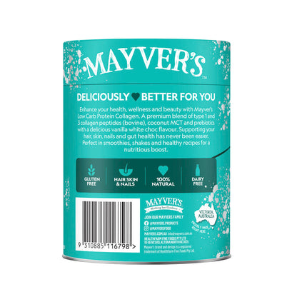 Mayvers Low Carb Collagen Protein Vanilla White Chocolate - 280g