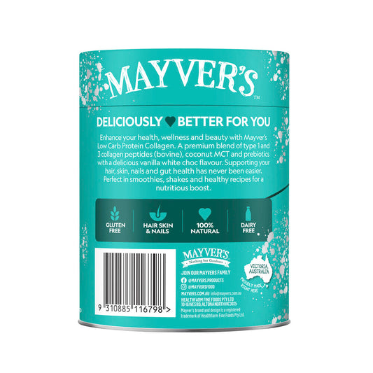 Mayvers Low Carb Collagen Protein Vanilla White Chocolate - 280g