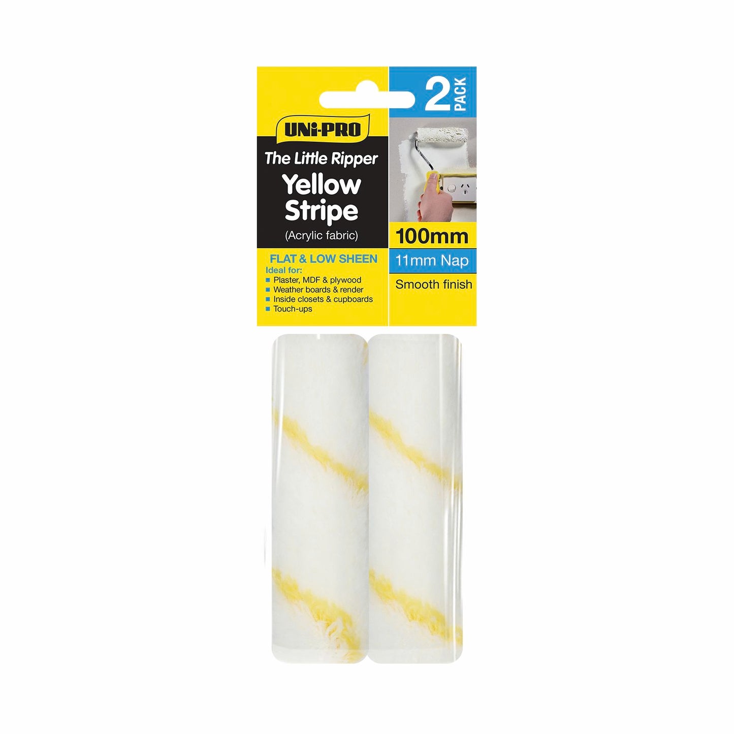 Uni Pro Mini Roller Covers - 100mm - 2 Pack
