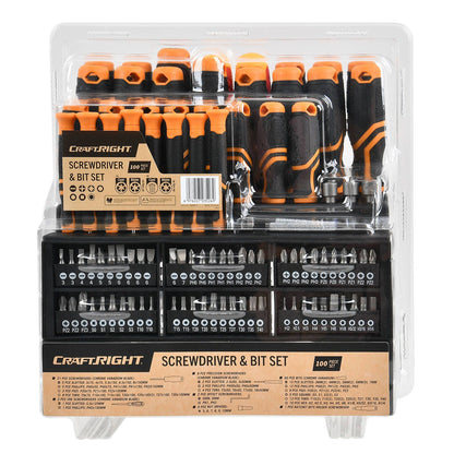 Craftright Screwdriver Set - 100 Piece - 300 x 310 x 150mm