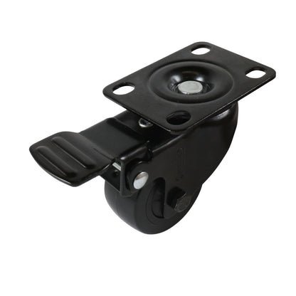 Easyroll Swivel Castor with Brake - 50mm - Black PVC