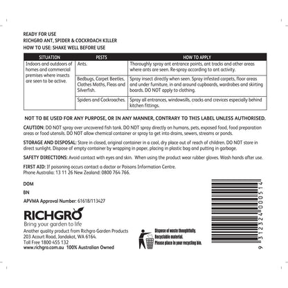 Richgro Ant Spider Cockroach Killer - 3L