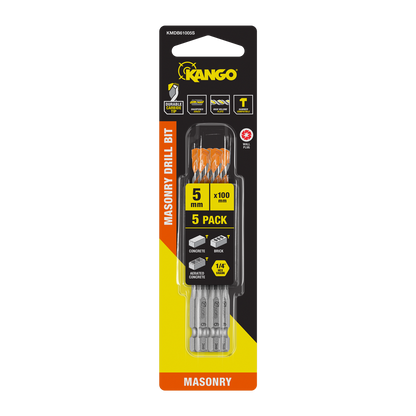 Kango Masonry Drill Bit - 6mm x 100mm - 5 Pack