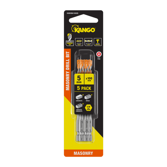 Kango Masonry Drill Bit 6mm x 100mm 5 Pack