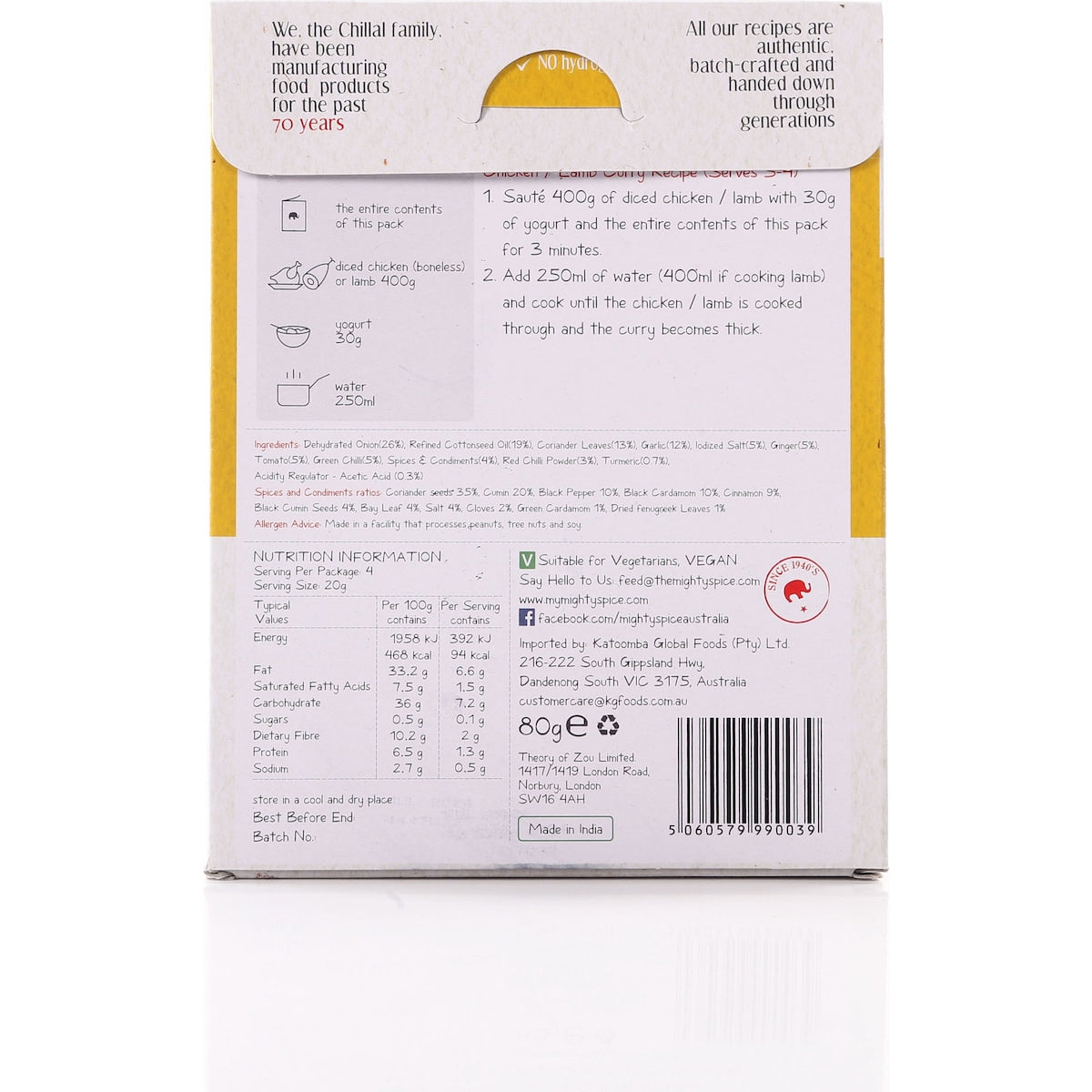 Mighty Spice Chicken Curry 80g