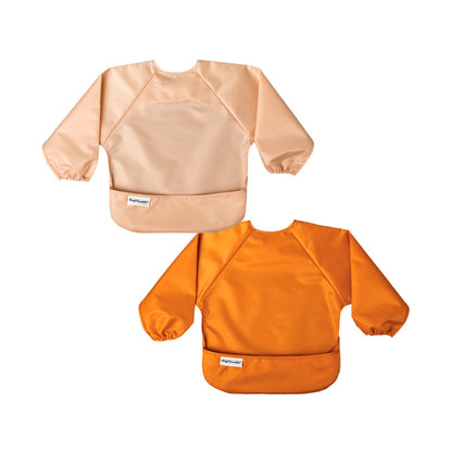 Tiny Twinkle Long Sleeve Bib Toddler Sand Cinnamon - 2 pack