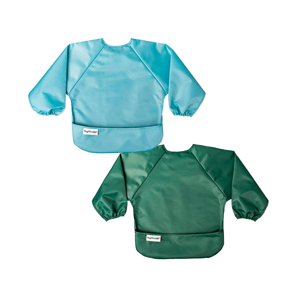 Tiny Twinkle Long Sleeve Bib Toddler Slate Olive - 2 pack