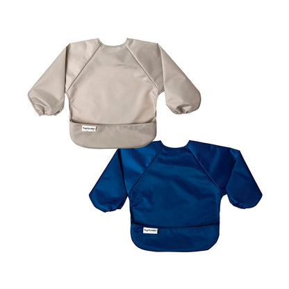 Tiny Twinkle Long Sleeve Bib Toddler Grey Indigo - 2 pack