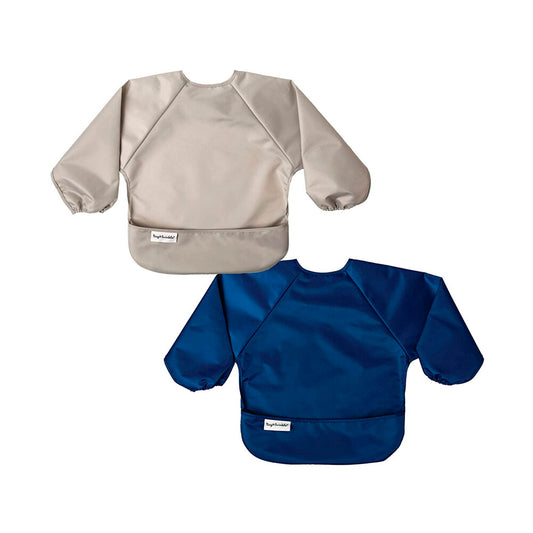 Tiny Twinkle Long Sleeve Bib Toddler Grey Indigo - 2 pack
