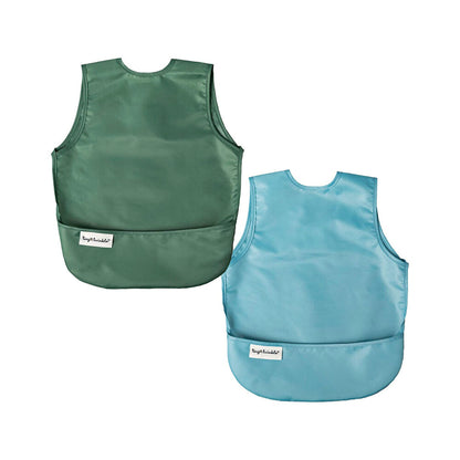 Tiny Twinkle Apron Bib Toddler Slate & Olive - 2 pack