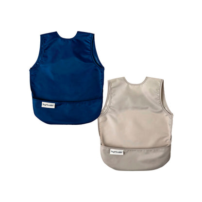 Tiny Twinkle Apron Bib Toddler Grey Indigo - 2 pack