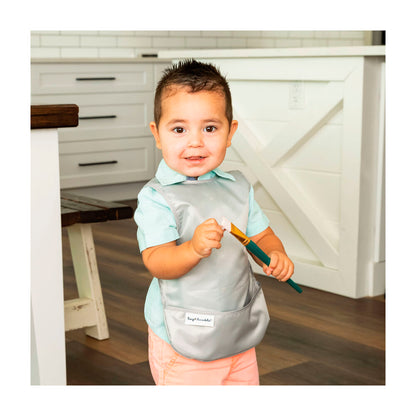 Tiny Twinkle Apron Bib Toddler Grey Indigo - 2 pack