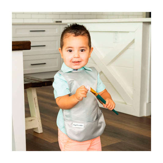 Tiny Twinkle Apron Bib Toddler Grey Indigo - 2 pack