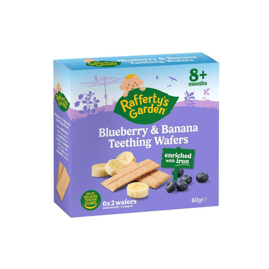 Raffertys Garden Blueberry & Banana Teething Wafers 8 Months+ - 60g