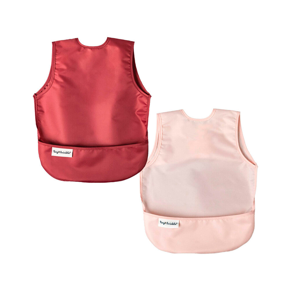 Tiny Twinkle Apron Bib Toddler Rose & Burgundy - 2 pack