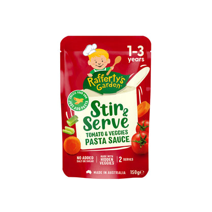 Raffertys Garden Stir & Serve Tomato & Veggies Pasta Sauce 1-3 Years - 150g