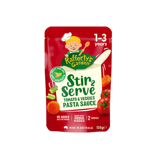 Raffertys Garden Stir & Serve Tomato & Veggies Pasta Sauce 1-3 Years - 150g