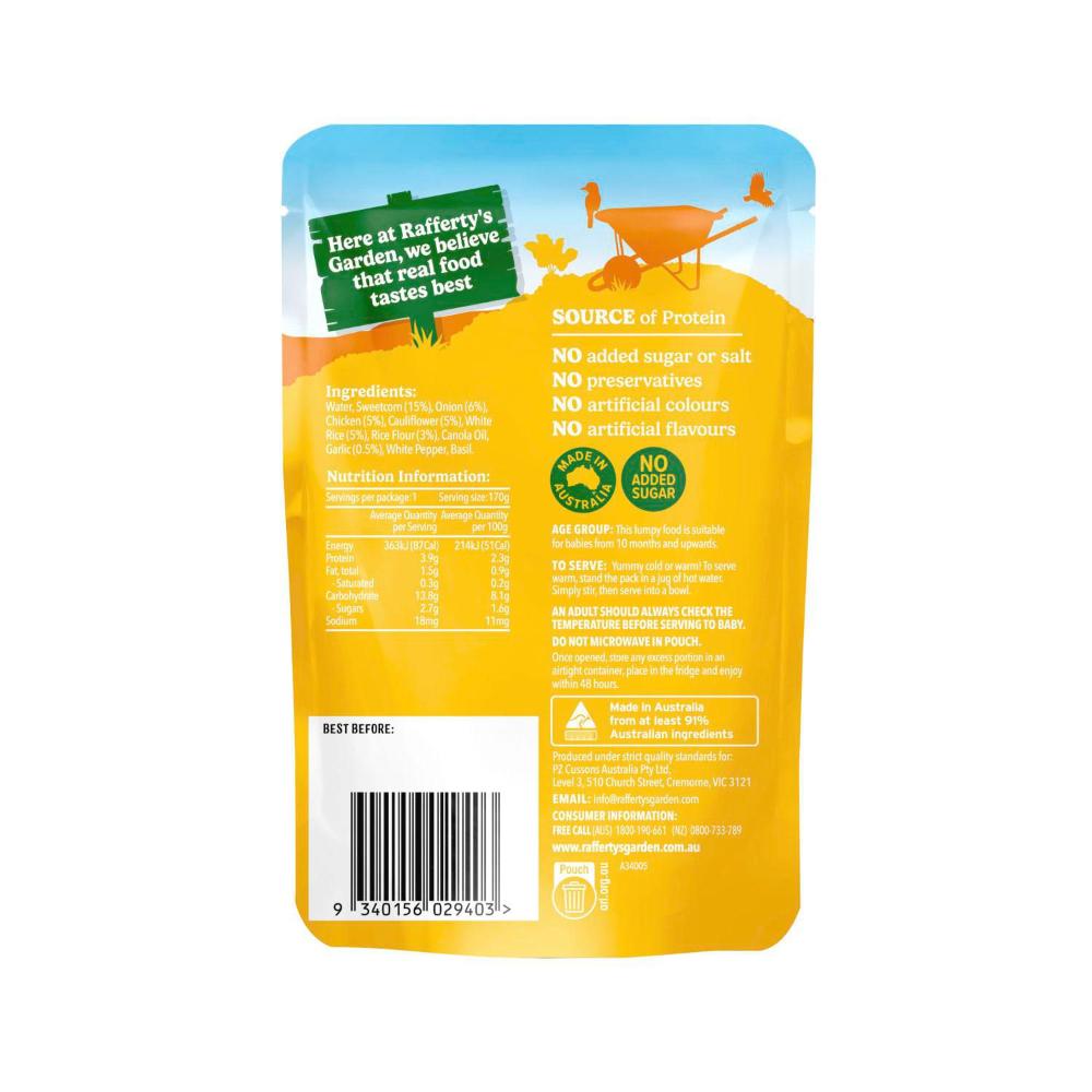 Raffertys Garden Chicken & Sweetcorn Risotto 10 Months+ - 170g