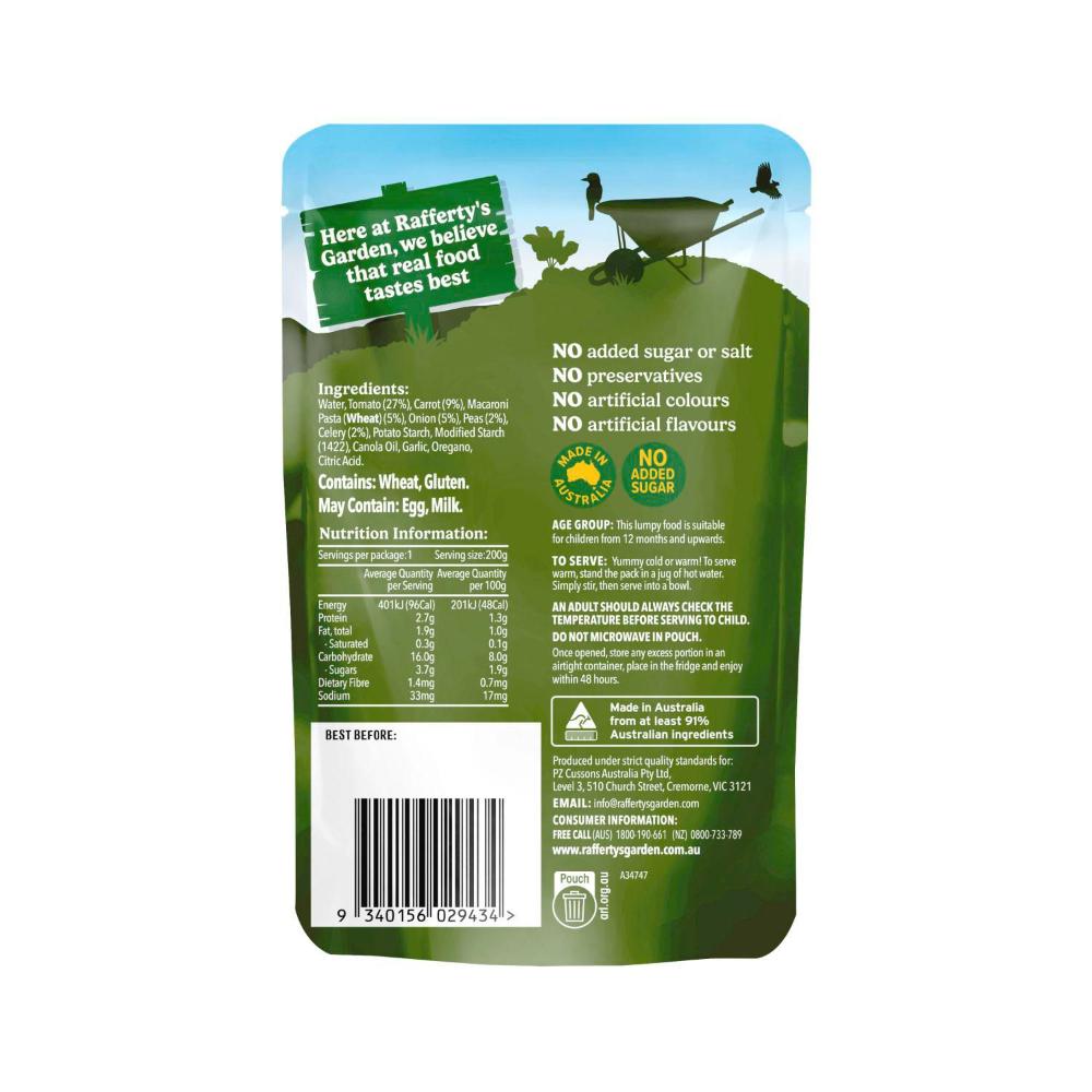 Raffertys Garden Vegetable Bolognese 12 Months+ - 200g