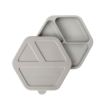 Tiny Twinkle Silicone Suction Plate And Lid Set Grey - 1 each