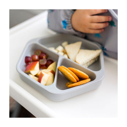 Tiny Twinkle Silicone Suction Plate And Lid Set Grey - 1 each