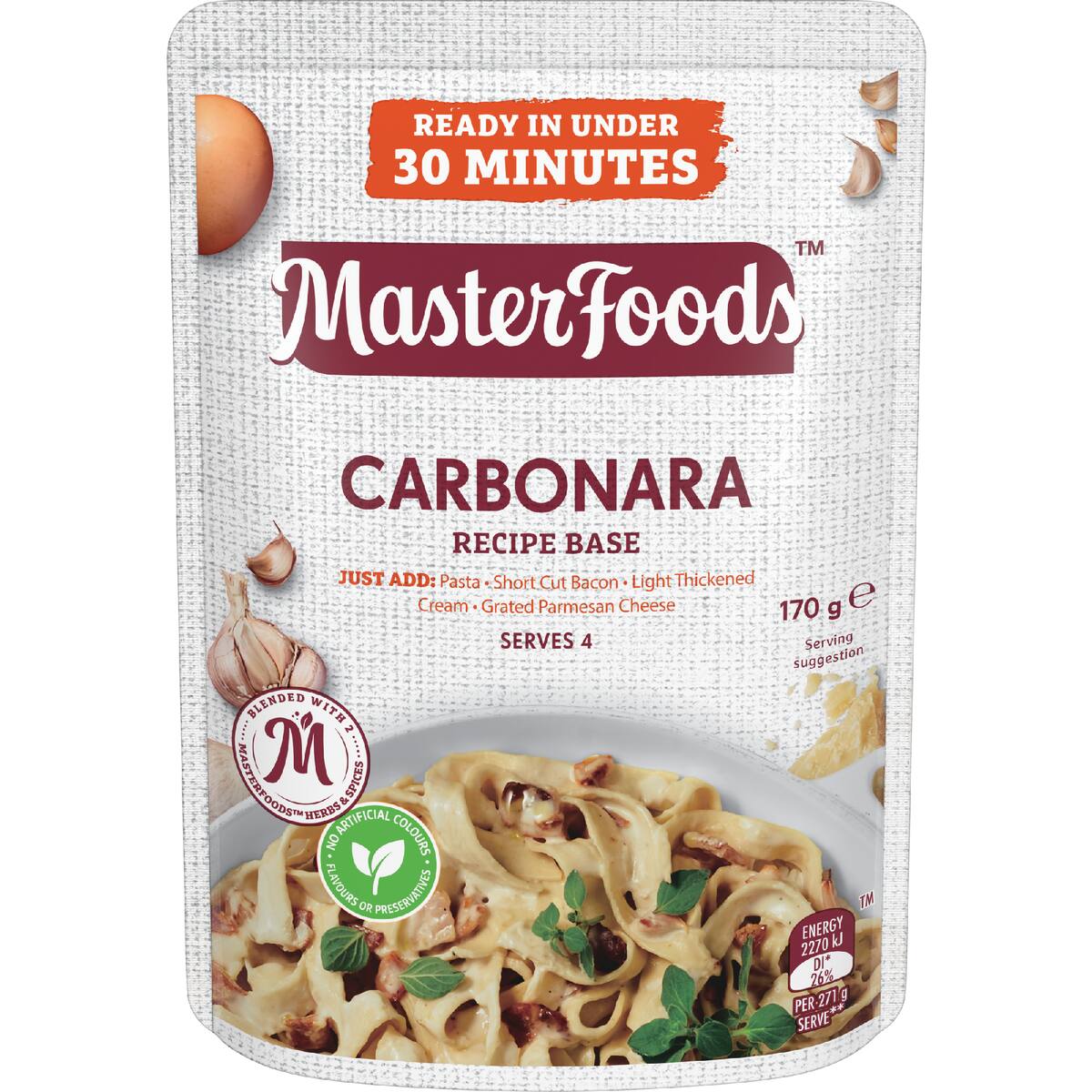Masterfoods Carbonara Recipe Base 170g